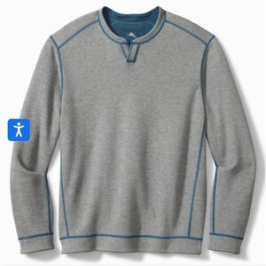 Tommy Bahama Flipshore Abaco Reversible Sweater Size Large Grey & Blue